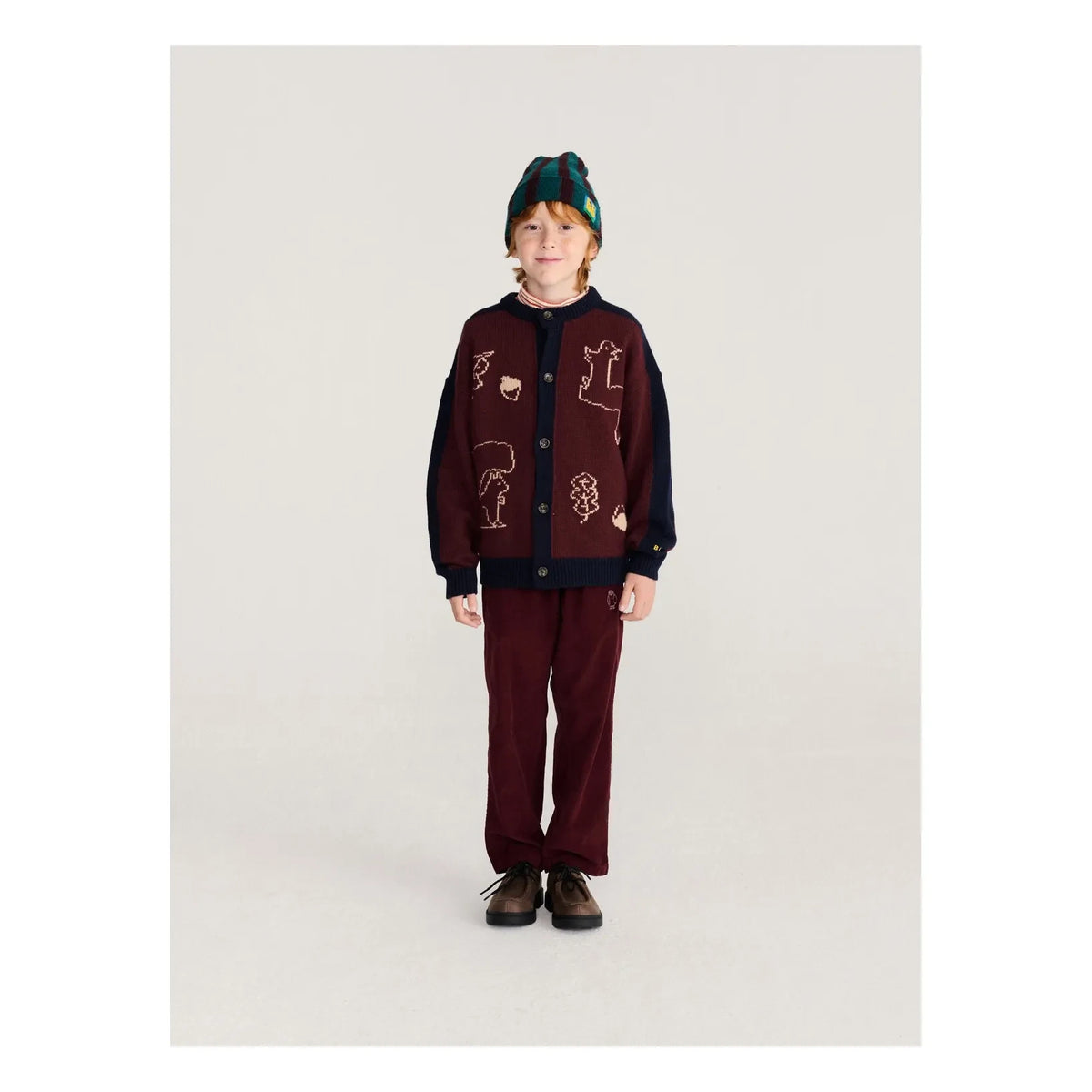Bobo Choses - Wool Jacket Ecureuils | Burgundy