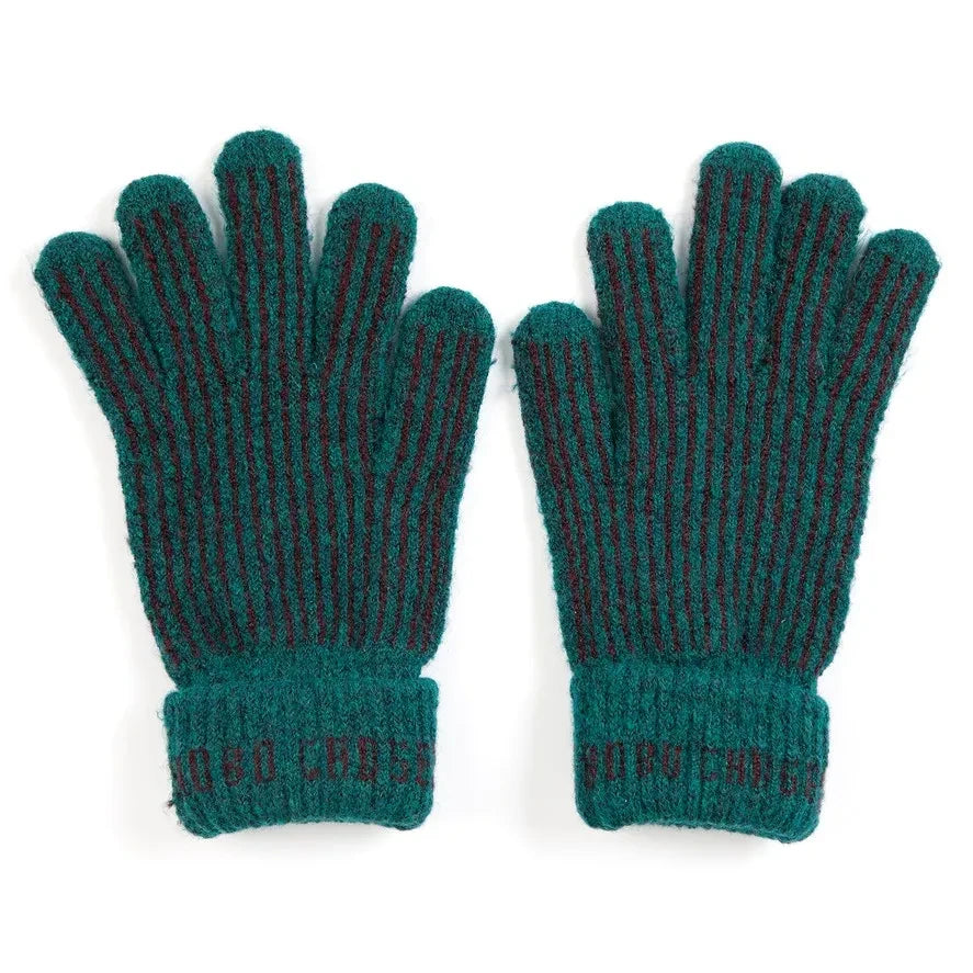 Bobo Choses - Recycled Fiber Striped Gloves | Green