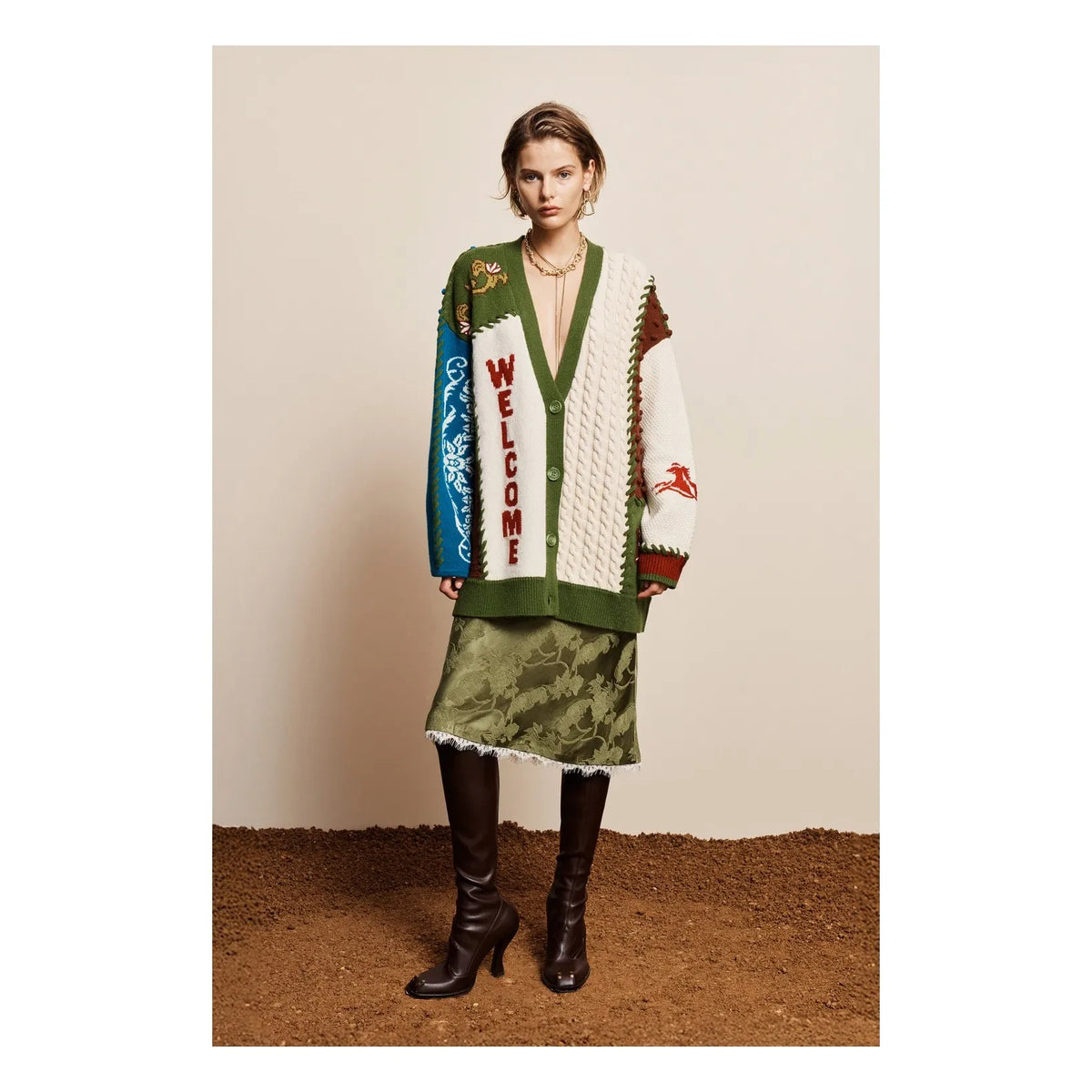 Alémais - Lasso Patchwork Cardigan | Ecru