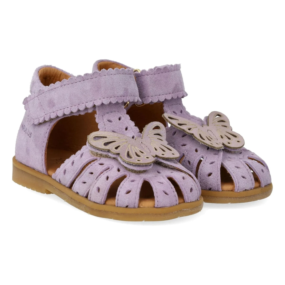 Angulus - Glitter Butterfly Suede Sandals | Lilac