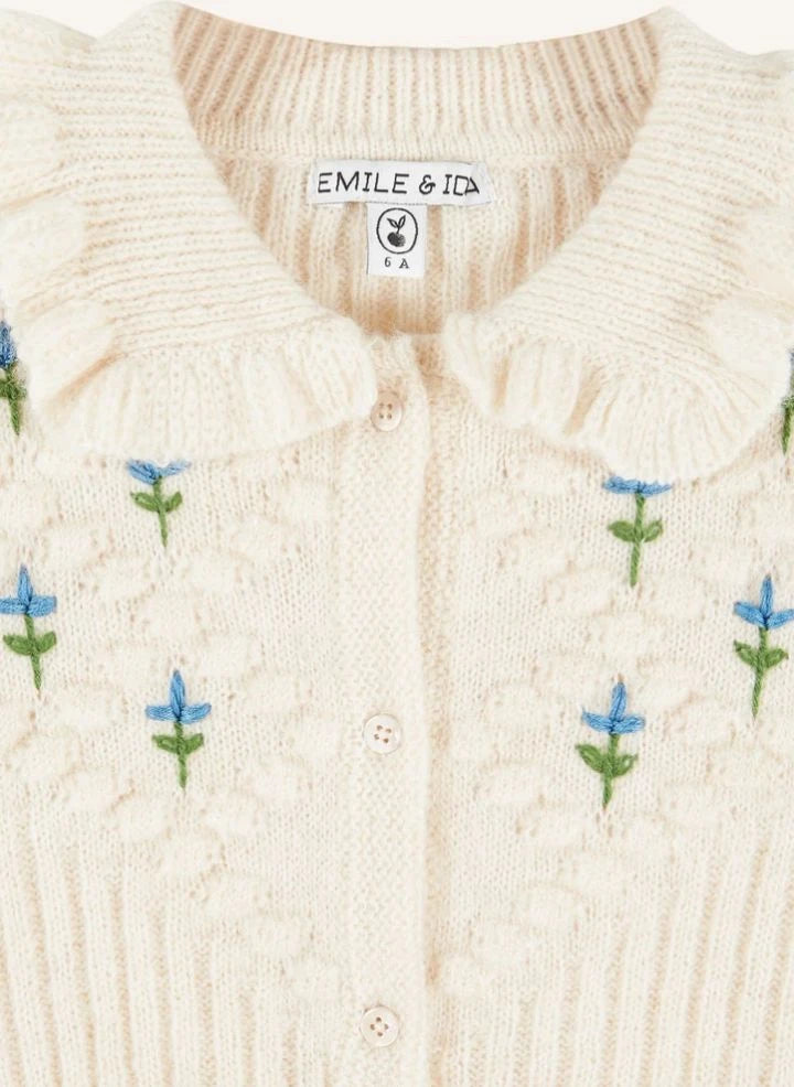 Emile et Ida - Embroidered Cardigan | Ecru