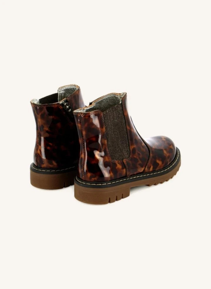Pom d'Api - Sid JodZip Boots Marble-Patterned Patent Leather | Brown