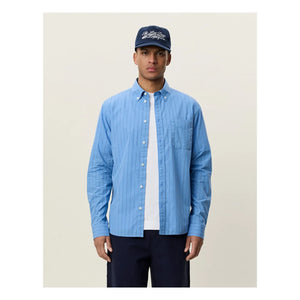 Les Deux - Striped Poplin Shirt | Light Blue