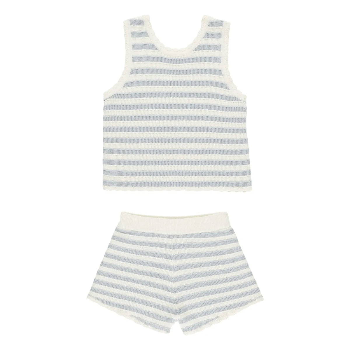Rylee + Cru - Striped Top and Shorts Set | Light Blue