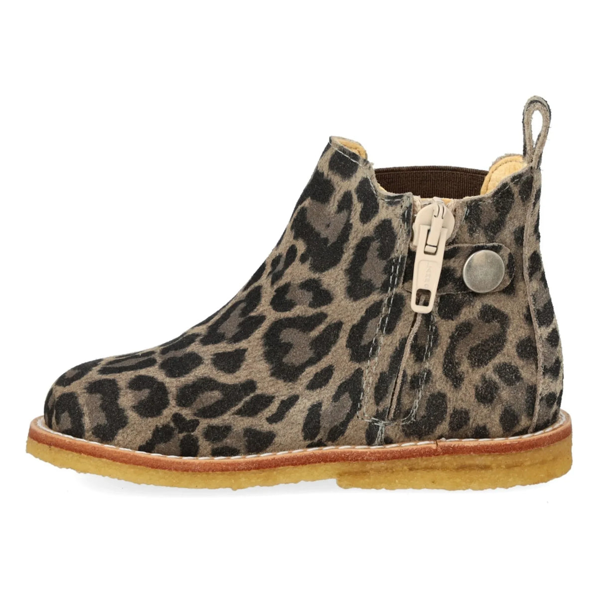 Angulus - Leopard Chelsea Boots with Zipper | Taupe Brown