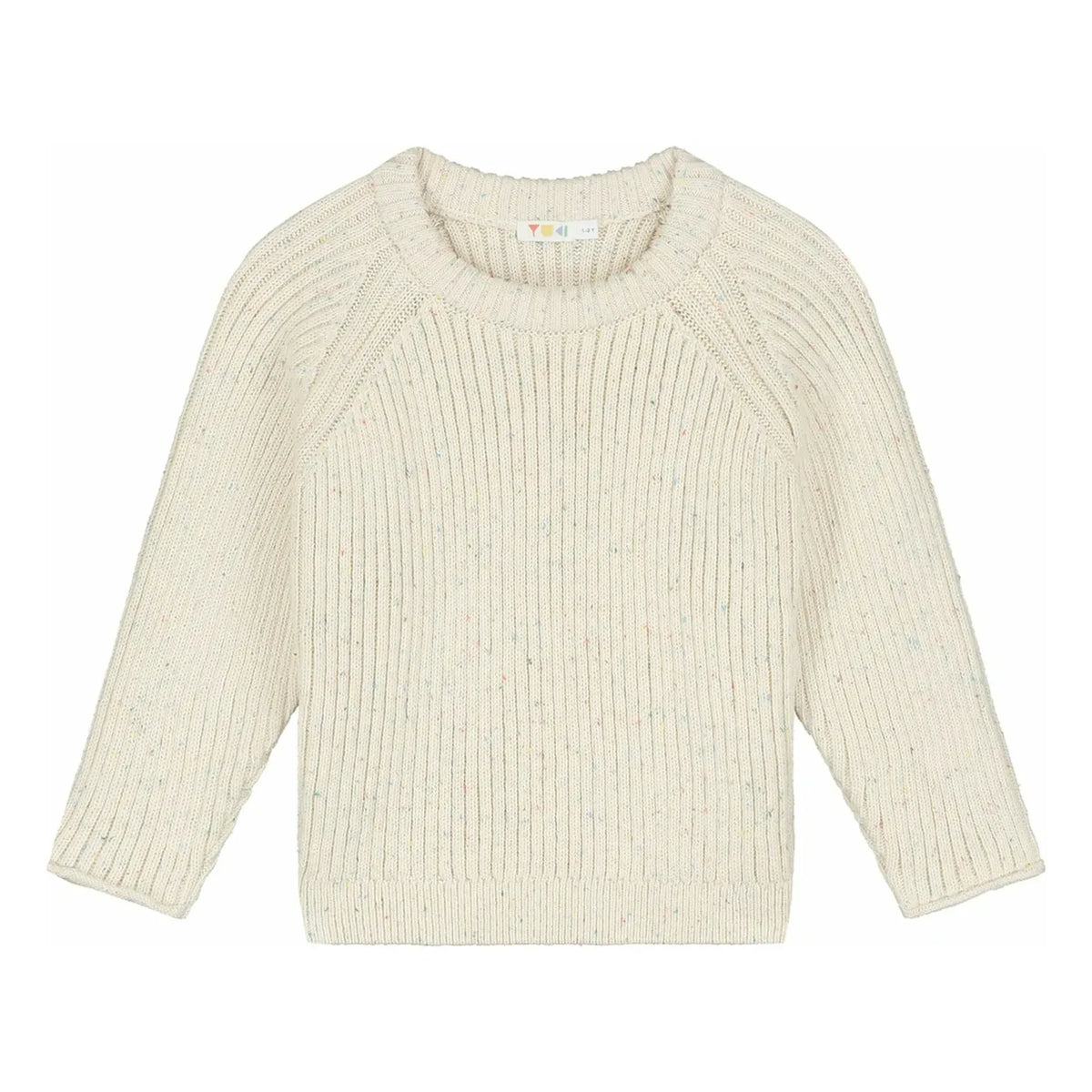 Yuki - Organic Cotton Ribbed Sweater | Heather White
