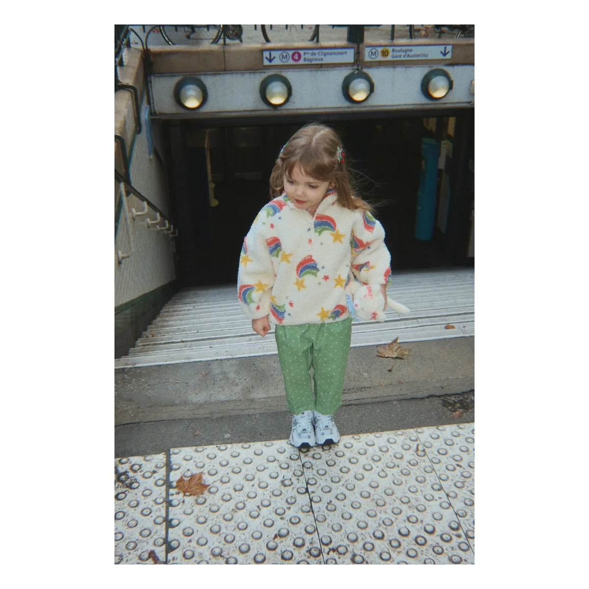 Konges Sløjd - Jody Rainbow Sherpa-style Jacket Made from Recycled Fibers | Ecru