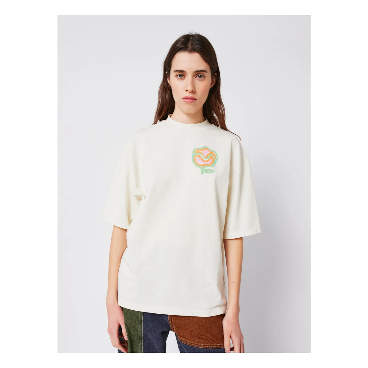 Bobo Choses - Carnation Organic Cotton Oversized T-Shirt - Women's Collection | Ecru