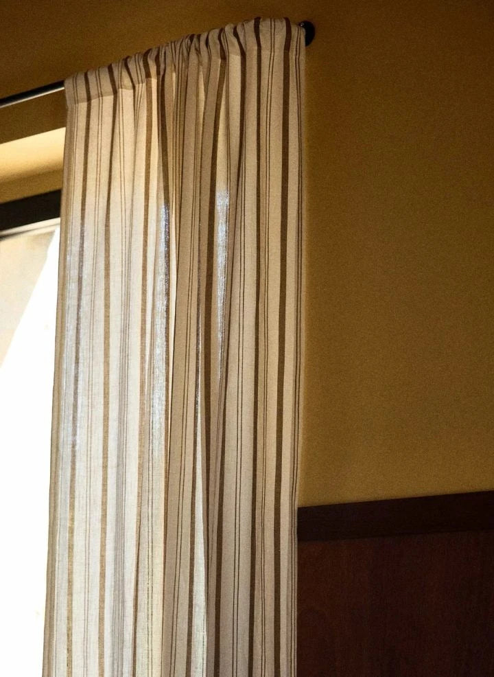 Gabrielle Paris - Tuileries Striped Curtain | Khaki