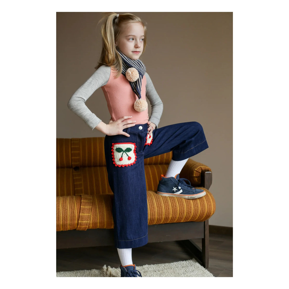 Kalinka - Divna Merino Wool Scarf | Navy