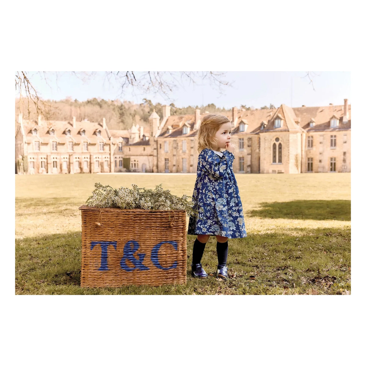 Tartine et Chocolat - Floral Wavy Collar Dress | Navy