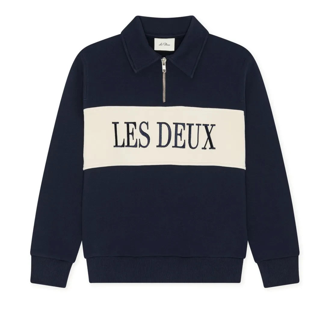 Les Deux - Les Deux Organic Cotton Rugby Zip Polo Shirt | Navy