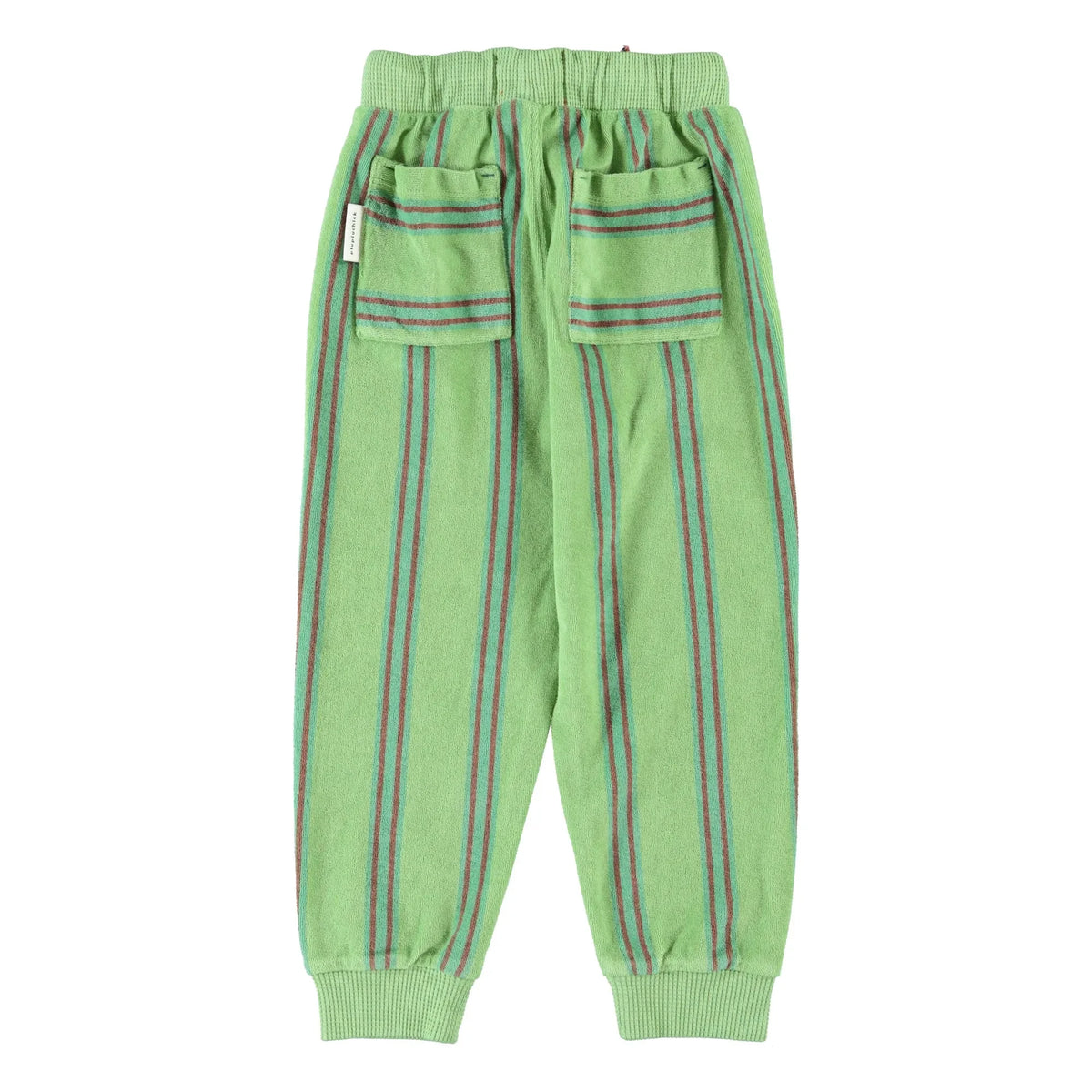 Piupiuchick - Organic Cotton Terry Textured Striped Jogger Trousers | Green