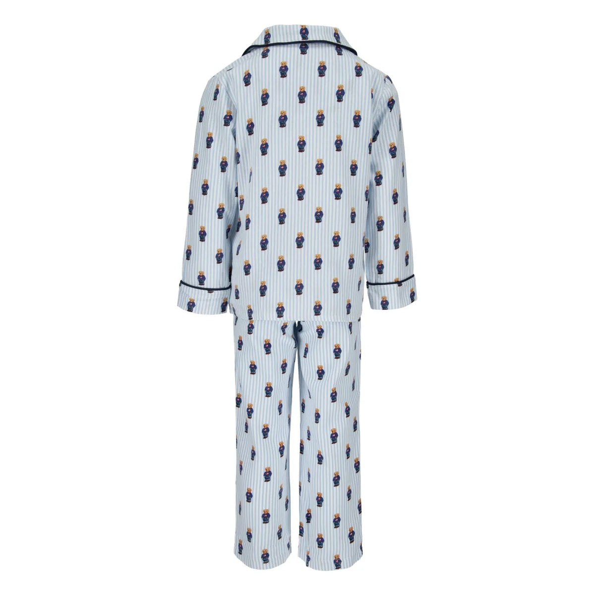 Ralph Lauren - Striped Monogram Shirt and Pants Pajama Set | Light Blue