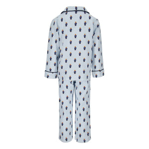 Ralph Lauren - Striped Monogram Shirt and Pants Pajama Set | Light Blue