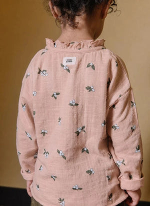 Studio Bohème - Olympe Gui Organic Cotton Gathered Collar Blouse | Pink