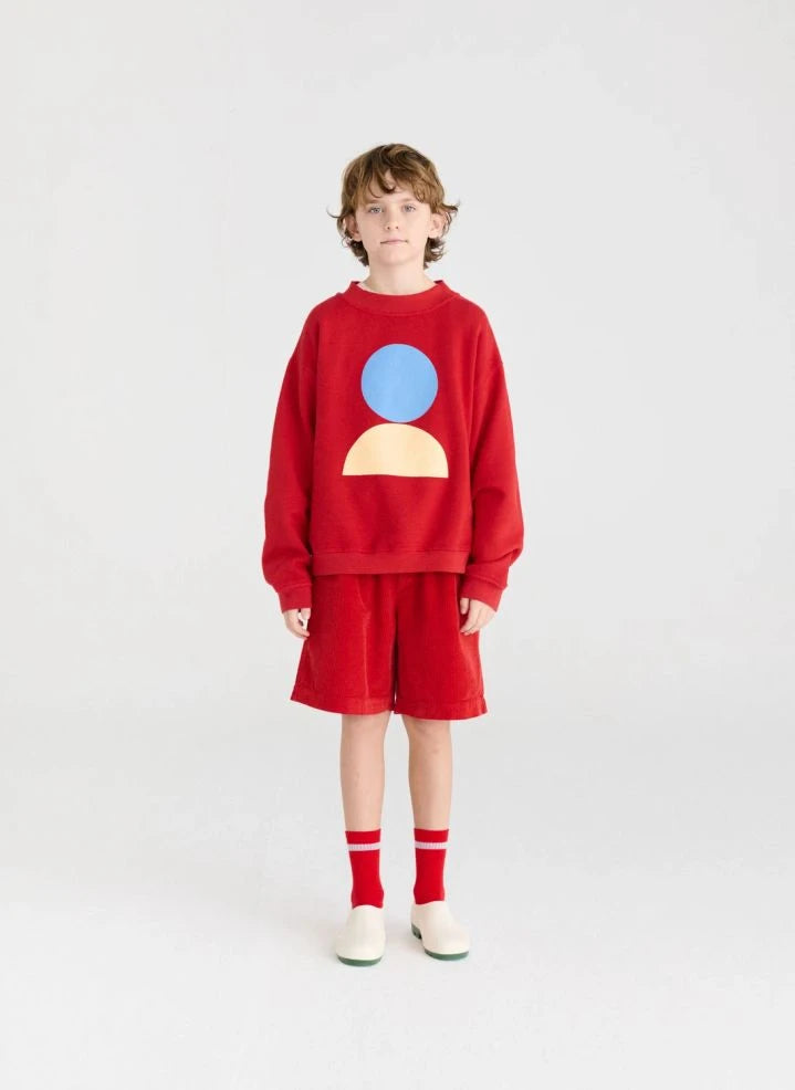 True Artist - Circles organic cotton sweatshirt | Red