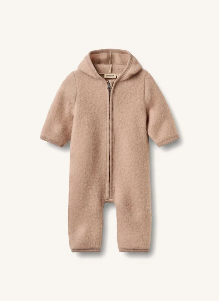 Wheat - Ata Merino Wool Zip Romper | Pink