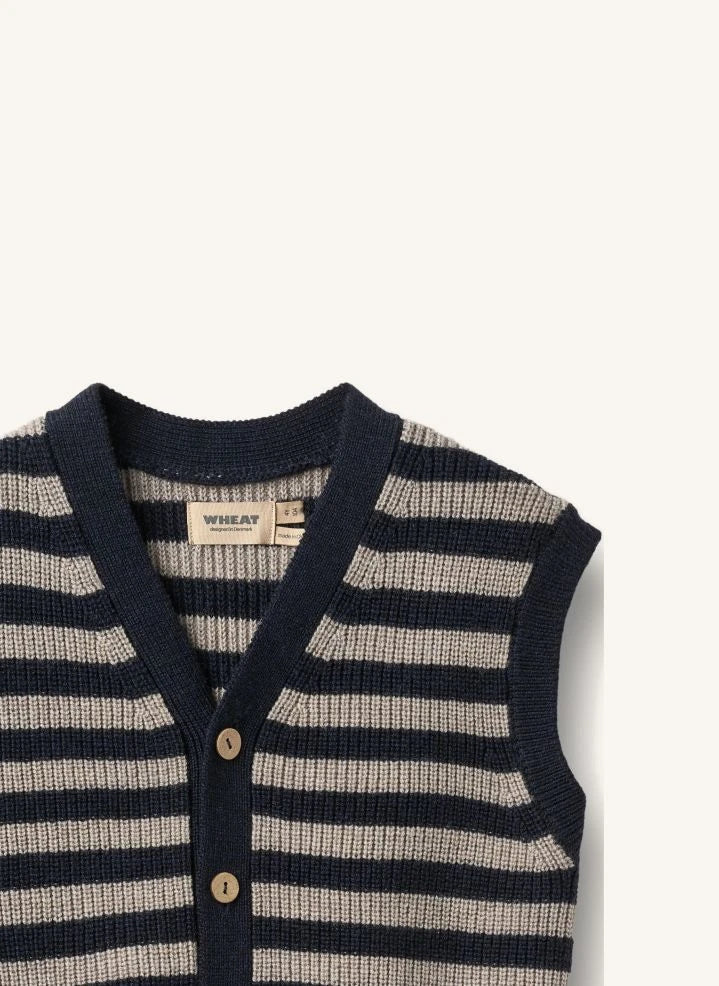 Wheat - Pete Merino Wool Sleeveless Vest | Beige