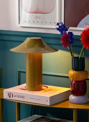 Present Time - Catania Trapez Table Lamp | Olive Green