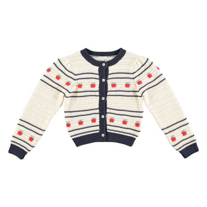 Bebe Organic - Daisy Apples Organic Cotton Cardigan | Ecru
