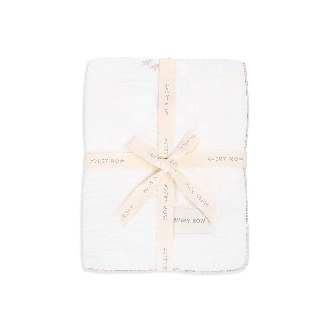 Avery Row Embroidered Muslin Blanket - Little Farm-Blankets-Little Farm- | Natural Baby Shower
