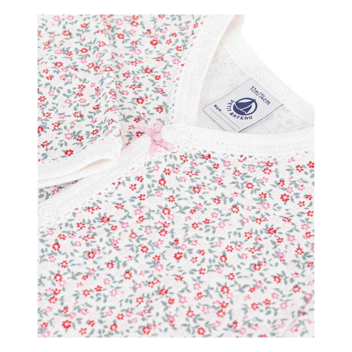 Petit Bateau - Dors Bien Footless Floral Organic Cotton Pajamas | White