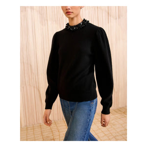 Ulla Johnson - Kalani Embroidered Cashmere Sweater | Black