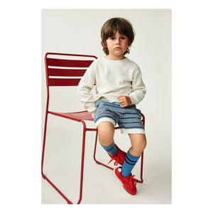 FUB - Organic Cotton Fine Knit Check Shorts | Ecru