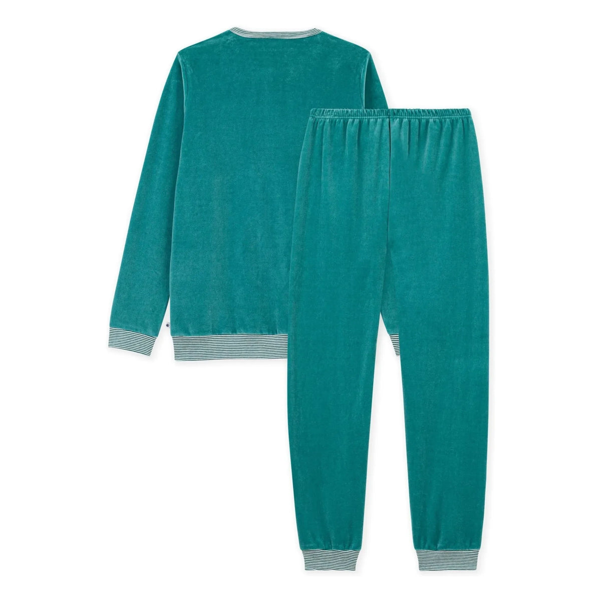 Petit Bateau - Uni Velvet Pajamas | Forest Green