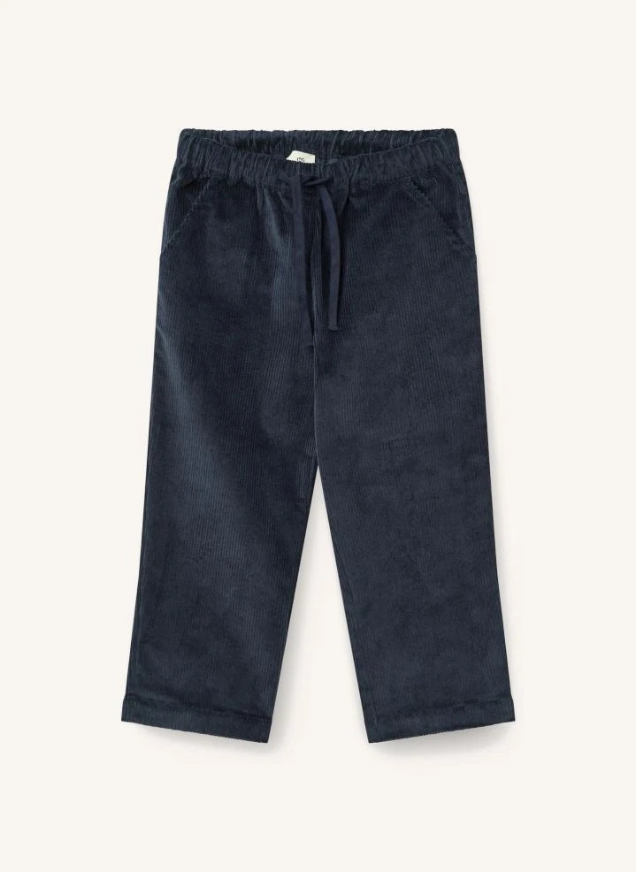 Copenhagen Colors - Organic Cotton Ribbed Corduroy Drawstring Pants | Navy