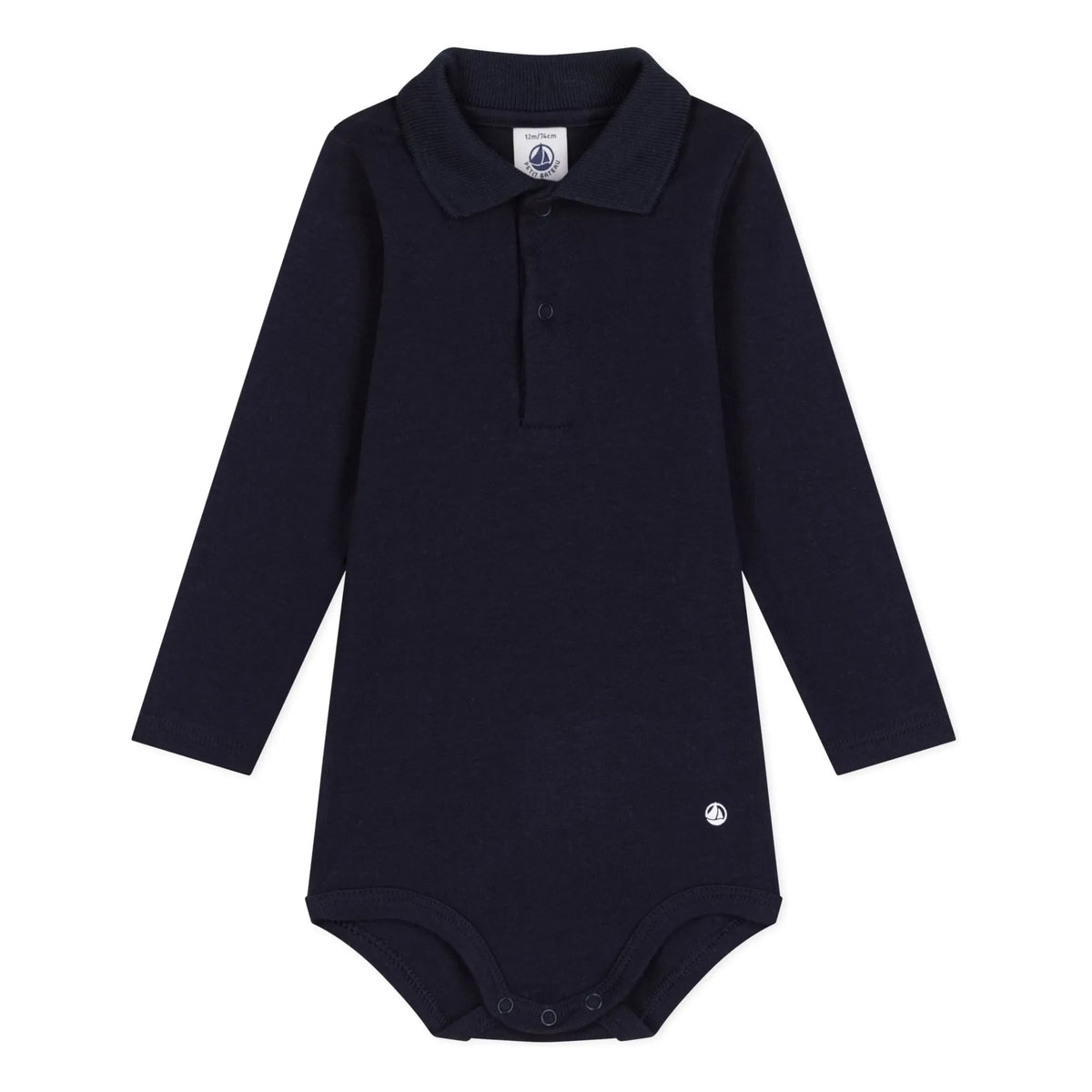 Petit Bateau - Polo Neck Bodysuit | Navy Blue