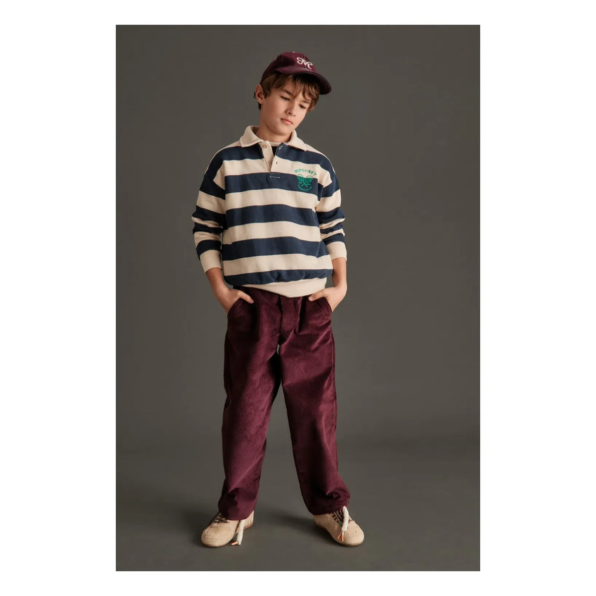 Mipounet - Piero Organic Cotton Polo Collar Sweater | Blue