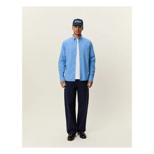 Les Deux - Striped Poplin Shirt | Light Blue