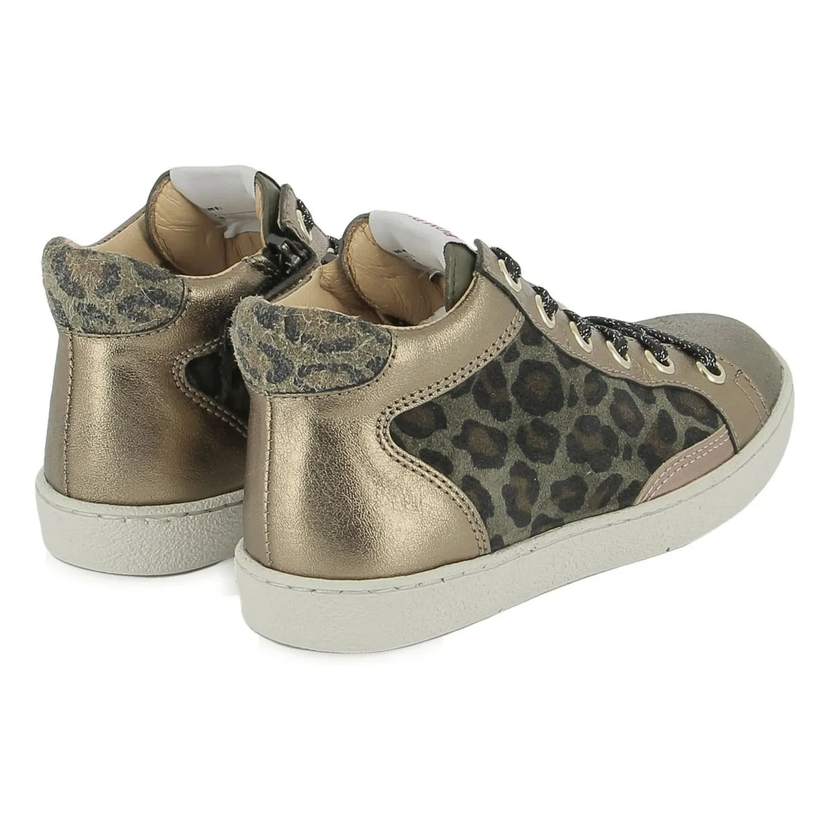 Pom d'Api - Top Touch Lace Leopard Sneaker | Gold