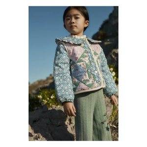 Louise Misha - Agara Patchwork Organic Cotton Jacket | Blue