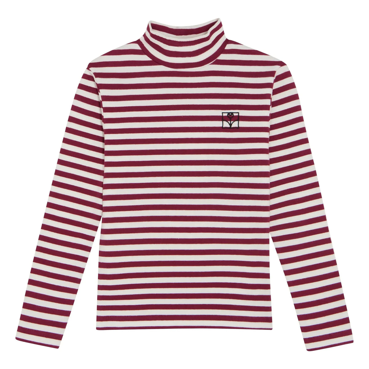 The Campamento - Striped Fisherman Neck | Burgundy
