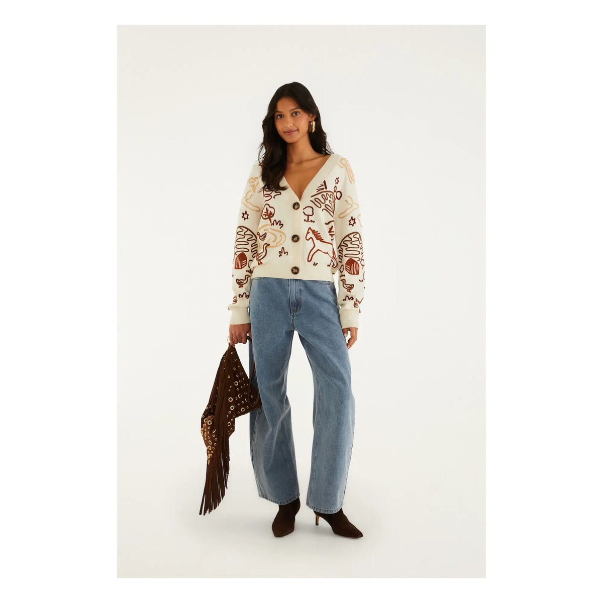 Farm Rio - Rural Wool Cardigan | Ecru