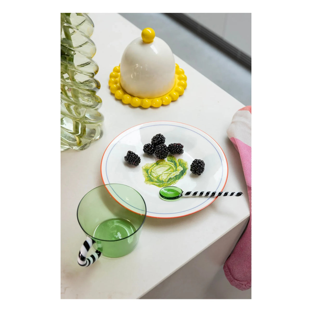 &Klevering - Duet Glass Spoons - 4-piece Set | Green