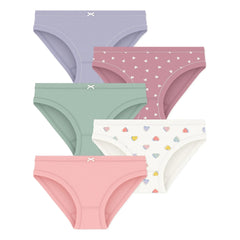 Petit Bateau - 5-Pack Organic Cotton Heart Briefs Set | Pink