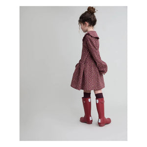Búho - Organic Cotton Floral Cottage Claudine Collar Dress | Burgundy