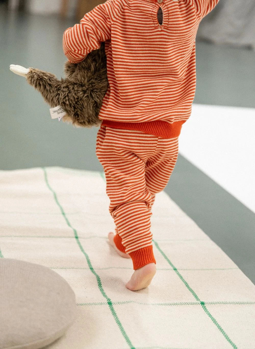 Bayiri - Lazy Bug Striped Organic Cotton Pants | Red