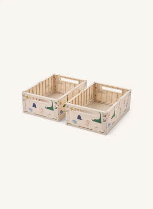Liewood - Weston Foldable Box - 2-piece Set | Dino roar/Sandy