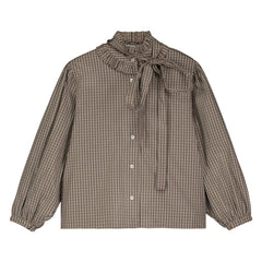 Tangerine - Checked Bow Blouse | Brown