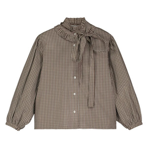 Tangerine - Checked Bow Blouse | Brown