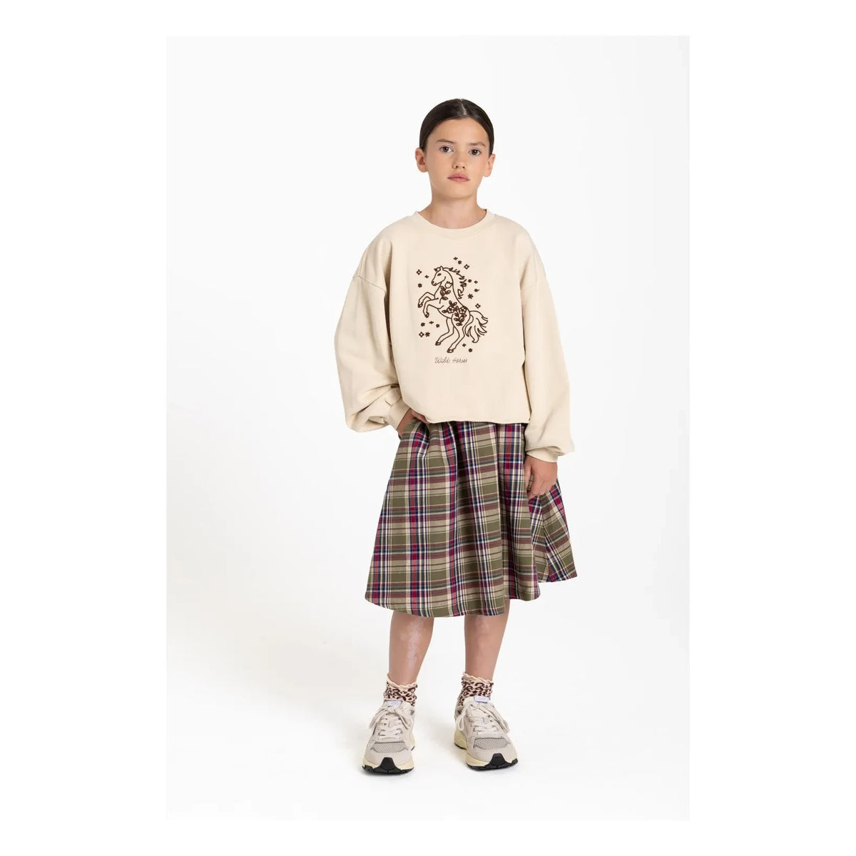 Hundred Pieces - Lita Checkered Skirt | Forest Green
