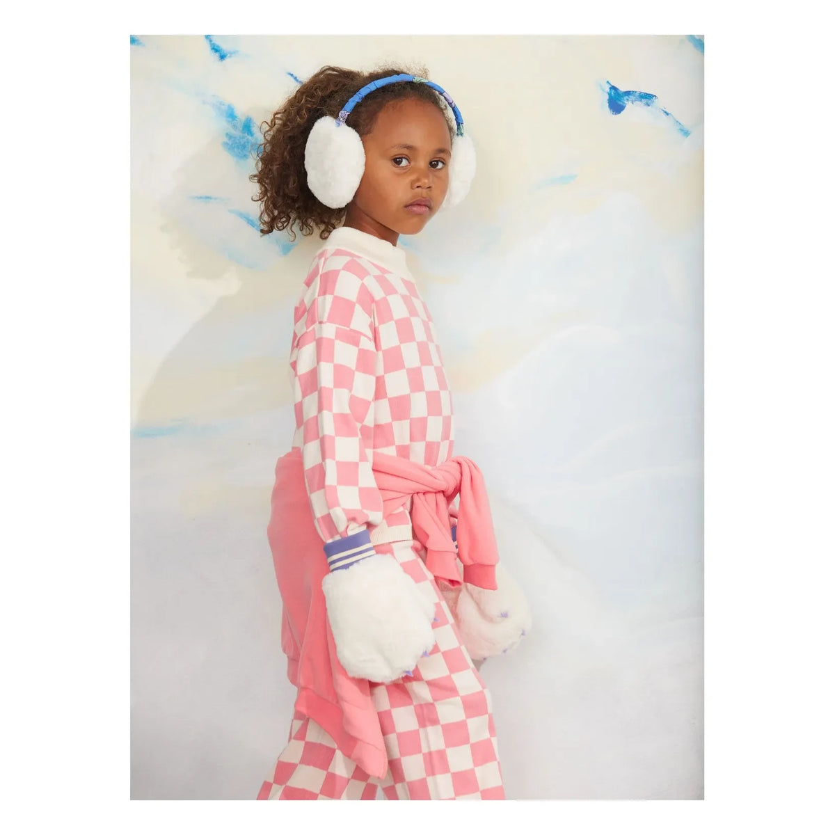 Mini Rodini - Damier organic cotton sweatshirt | Pink