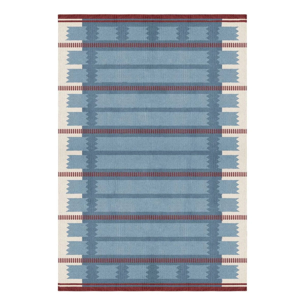 Layered - Röllakan Iris Wool Rug | Petrol Blue