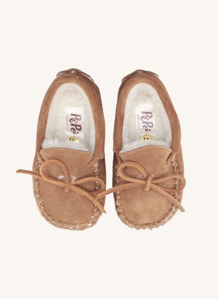 Pèpè - Lined Suede Boat Shoes | Beige