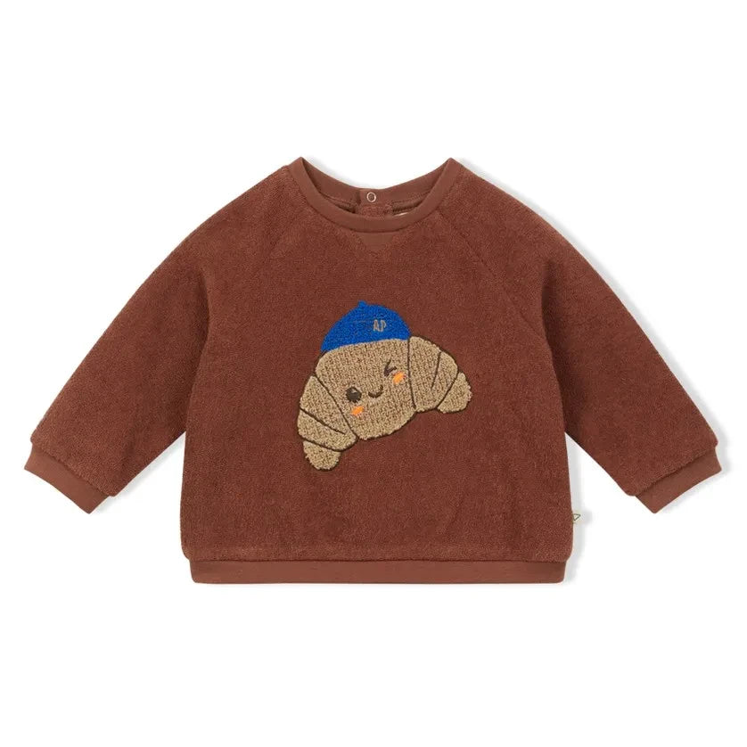 Arsène et Les Pipelettes - Croissant Terry Sweatshirt | Brown
